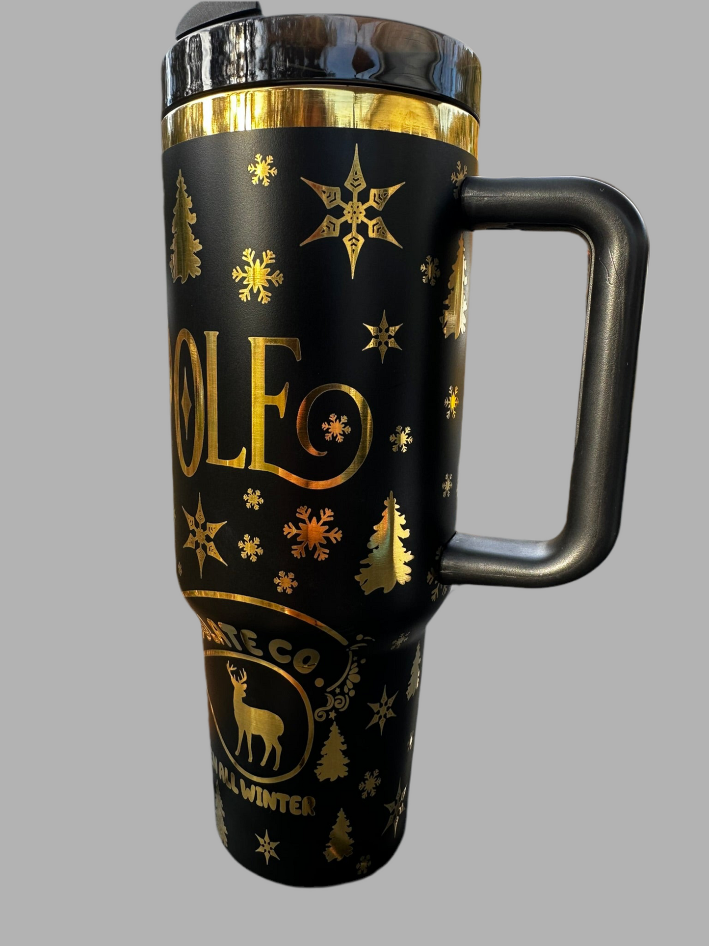 Black & Gold North Pole Tumbler