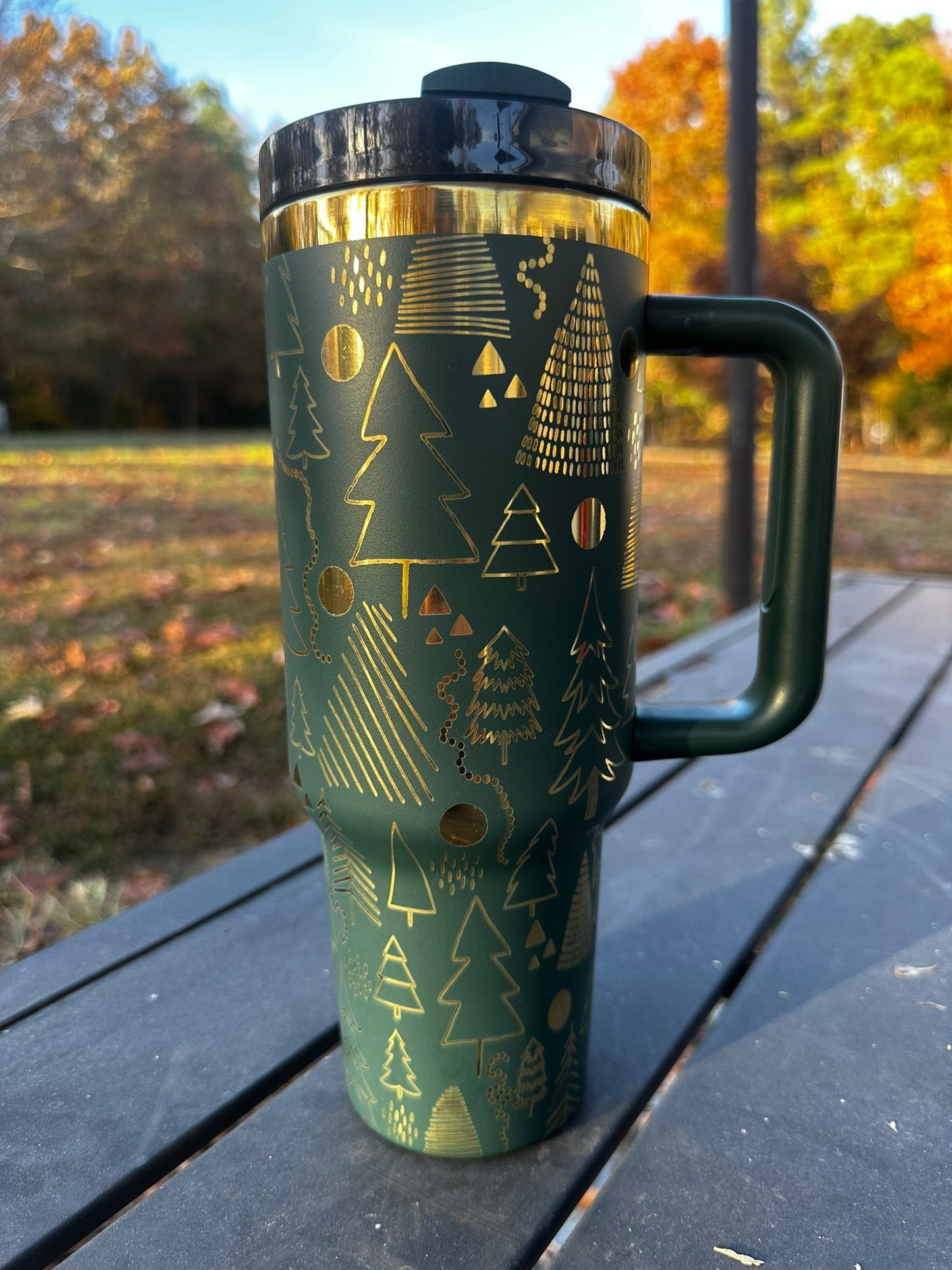 Green & Gold Christmas Tree Tumbler