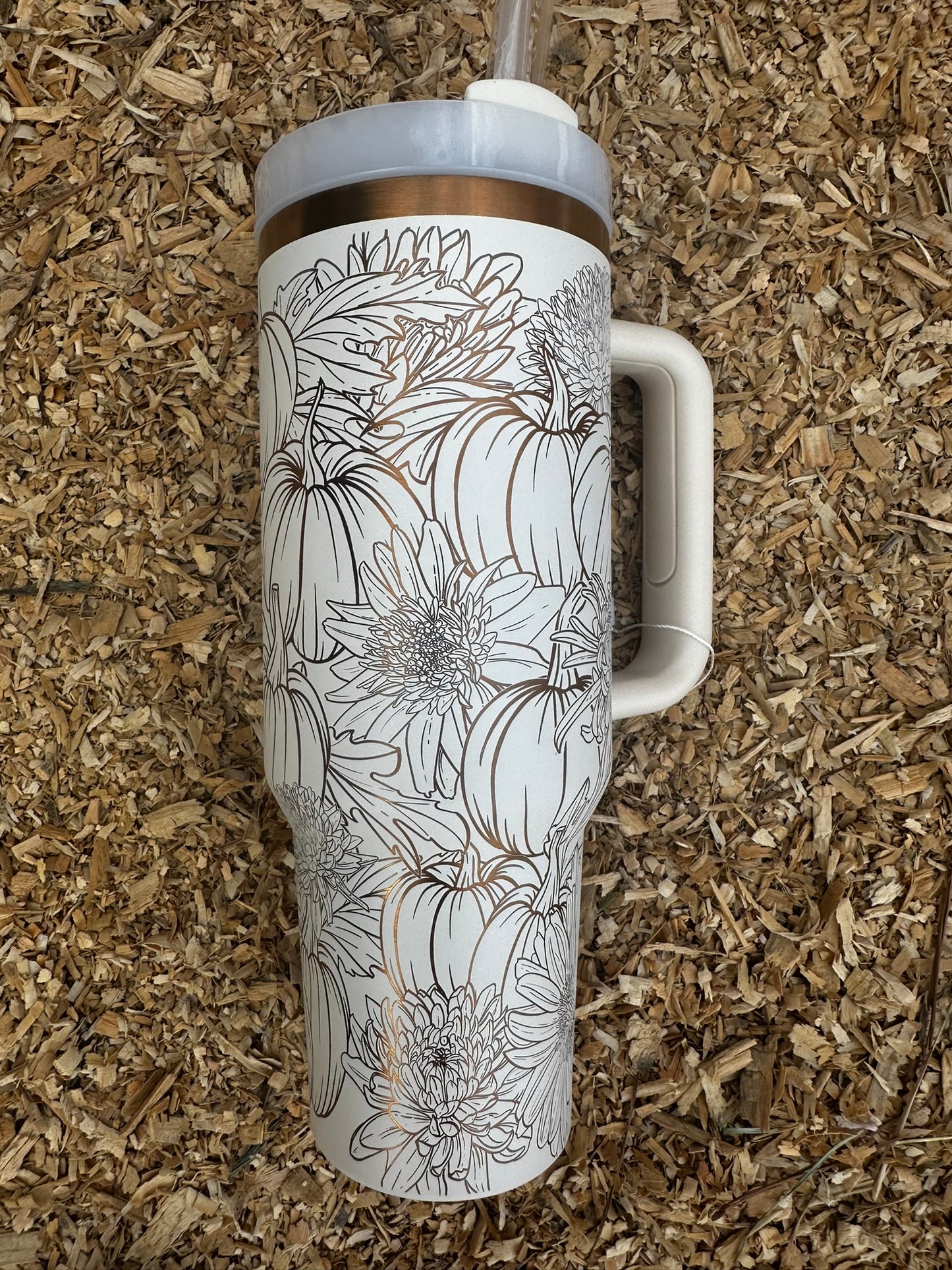 40oz. Pumpkin Floral Wrap Tumbler