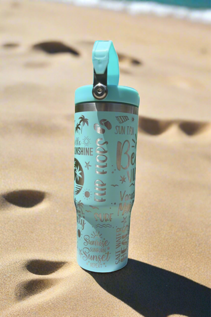 22oz. 'Beach Waves' Flip-Top Water Bottle