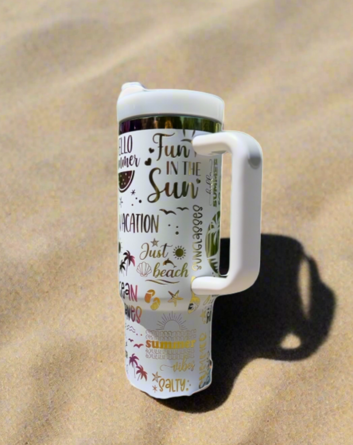 30oz. 'Beach Vibes' Laser Engraved Tumbler