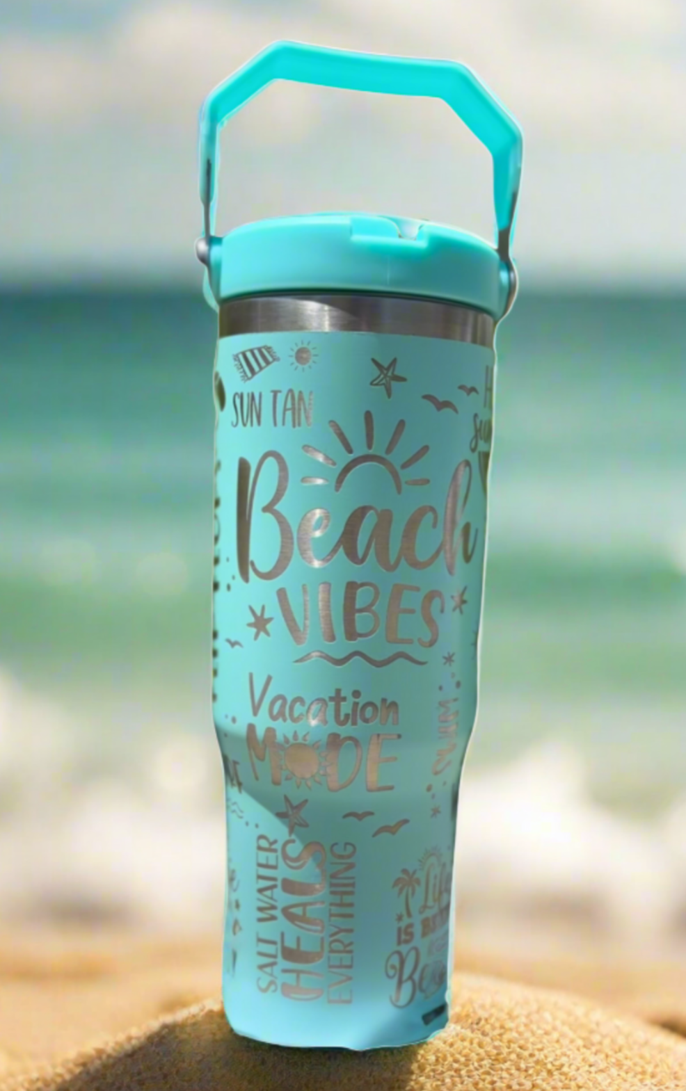 22oz. 'Beach Waves' Flip-Top Water Bottle